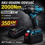 Aku udarni odvijač 2000Nm, prihvat 1/2, garancija godinu