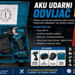 Aku udarni odvijač 600Nm, 1/2 prihvat