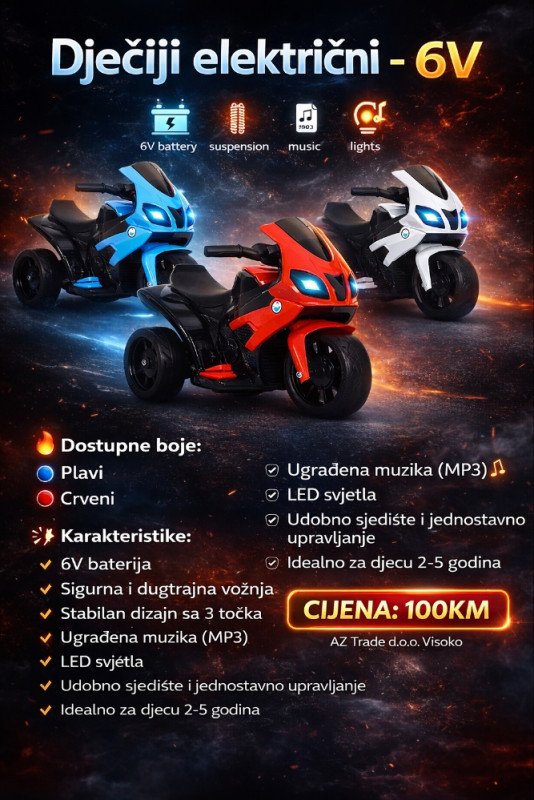 Dječiji električni motor 6V baterija