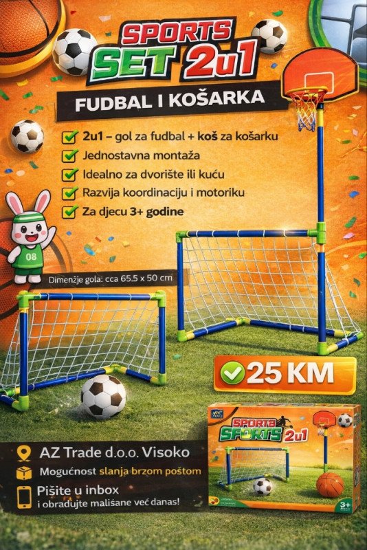 Dječiji SPORT SET 2u1 gol-kiš