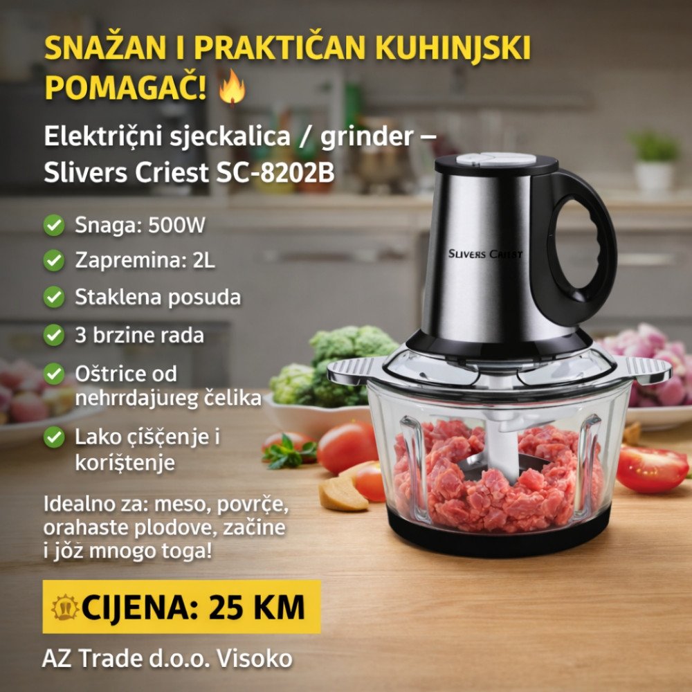 Električni sjecko Silver Crest 2L stakleni