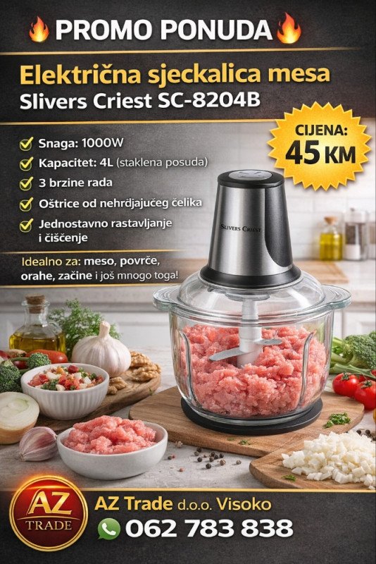 Električni sjecko Silver Crest 4L stakleni 1000W