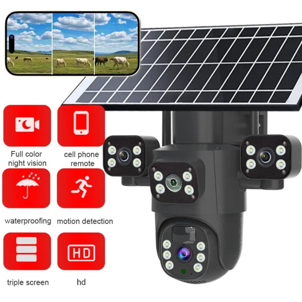 Solarna WIFI kamera sa 3 objektiva (3x5MPx)