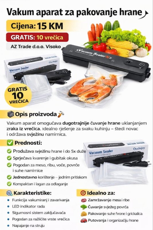 Vakum aparat za pakovanje hrane vakumiranje