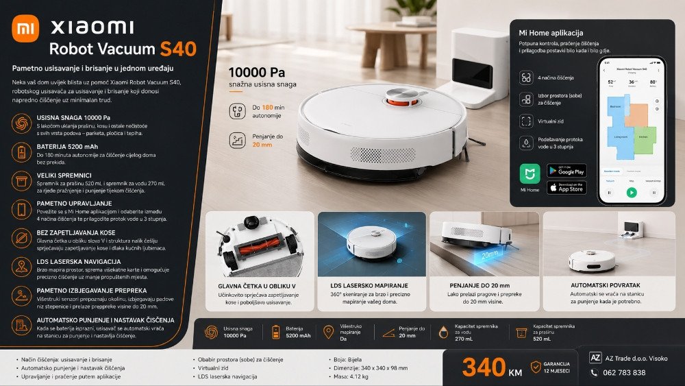 XIAOMI ROBOT USISIVAČ S40